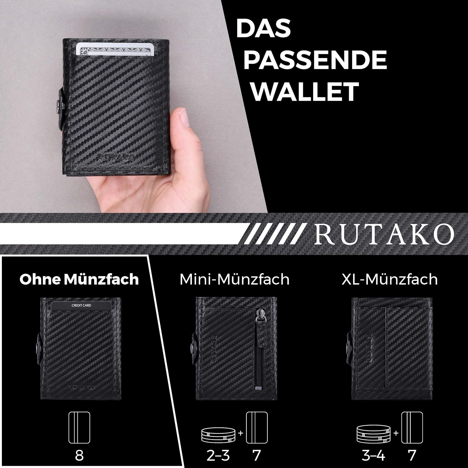 Thumbnail 5 de RUTAKO Slim Wallet RFID Schutz