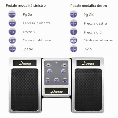 Detalle 2 de Donner Pedale Voltapagina Bluetooth Ricaricabile per Tablet, Argento