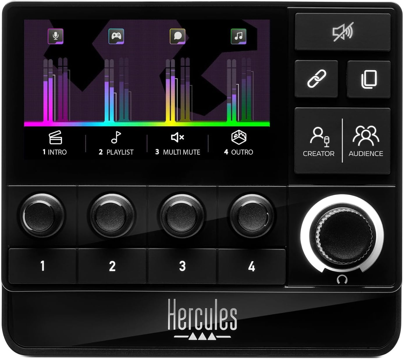 Detalle de Hercules Stream 200 XLR : contrôleur intuitif avec carte son intégrée pour le streaming sur PC (Windows)
