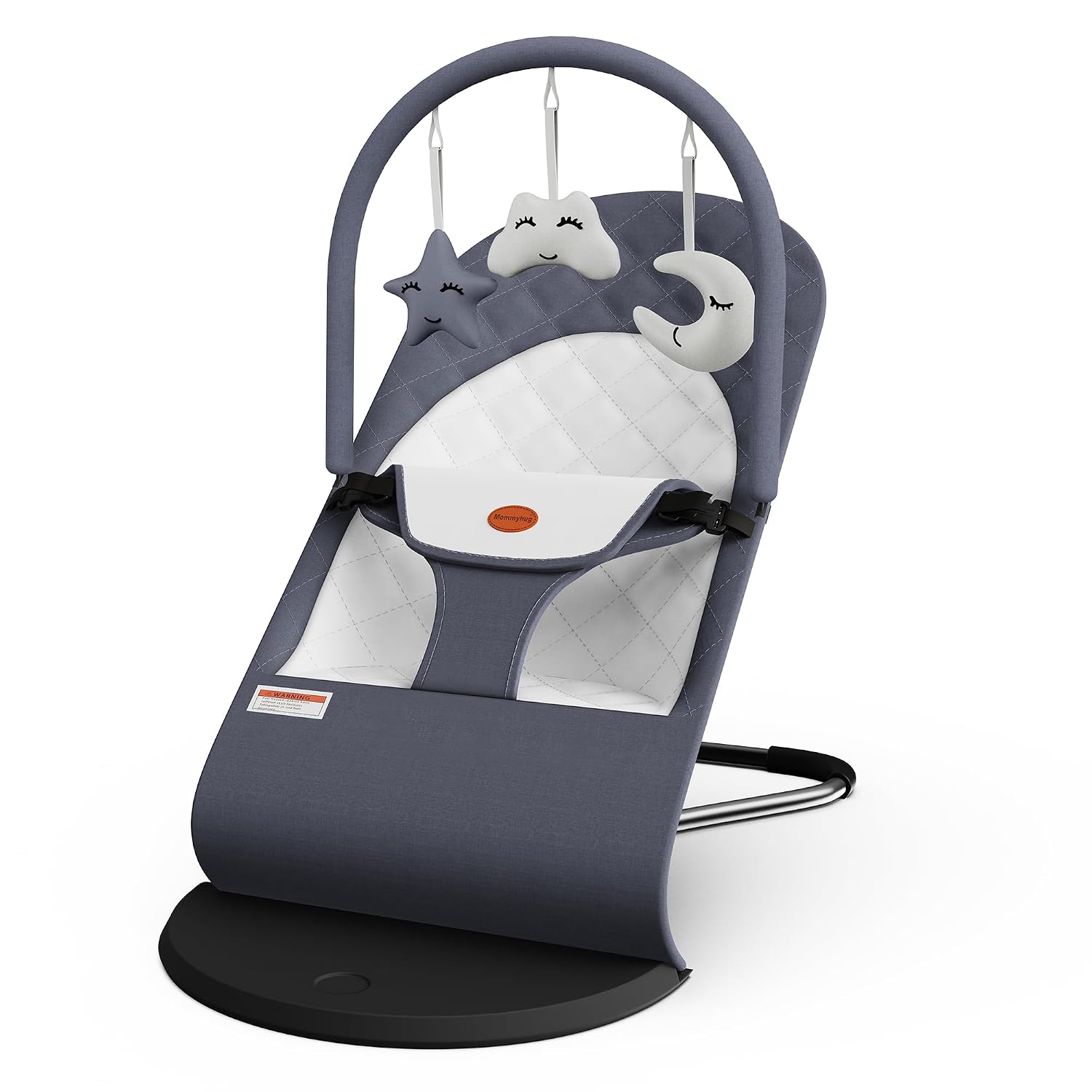 Detalle de Mommyhug Portable Baby Bouncer Seat, Grey, with Hanging Toys and Rocker Options