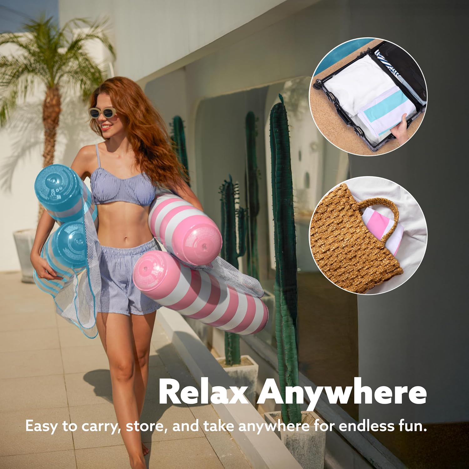 Thumbnail 4 de Sloosh 2er-Set Hängematte Pool Floats für Erwachsene – aufblasbare 4-in-1 Lounge Floaties (PVC)