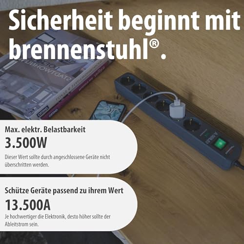 Thumbnail 4 de Brennenstuhl Eco-Line 6-fach Steckdosenleiste mit Überspannungsschutz – anthrazit