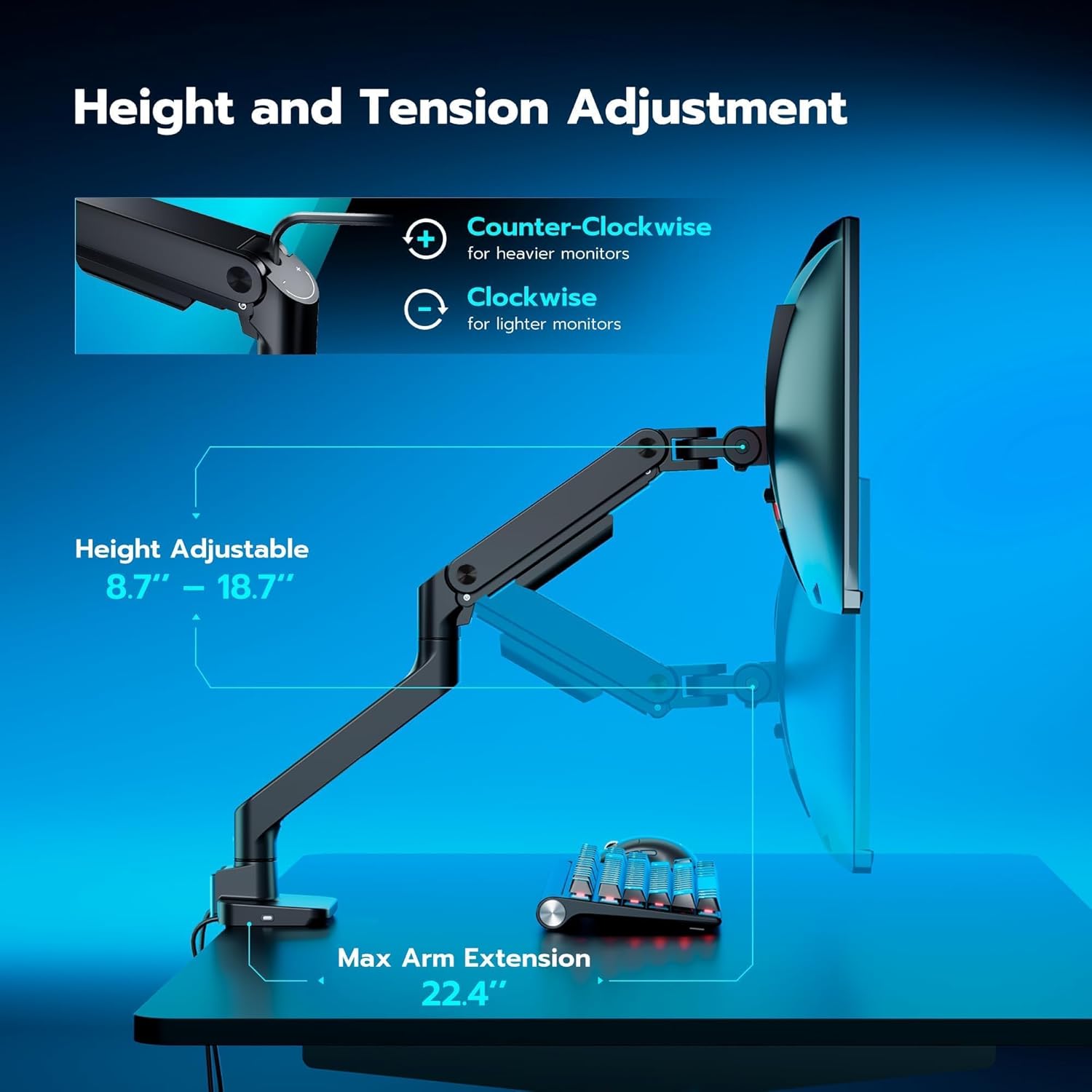 Thumbnail 5 de ARES WING Ultrawide Monitor Arm 44 lbs