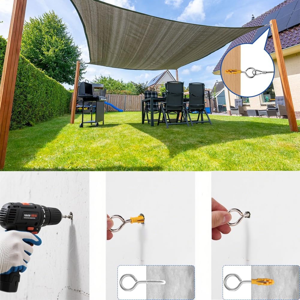 Detalle de ANOMM tuindraadset 50 m, 2 mm PVC-gecoat RVS met M5-spanners