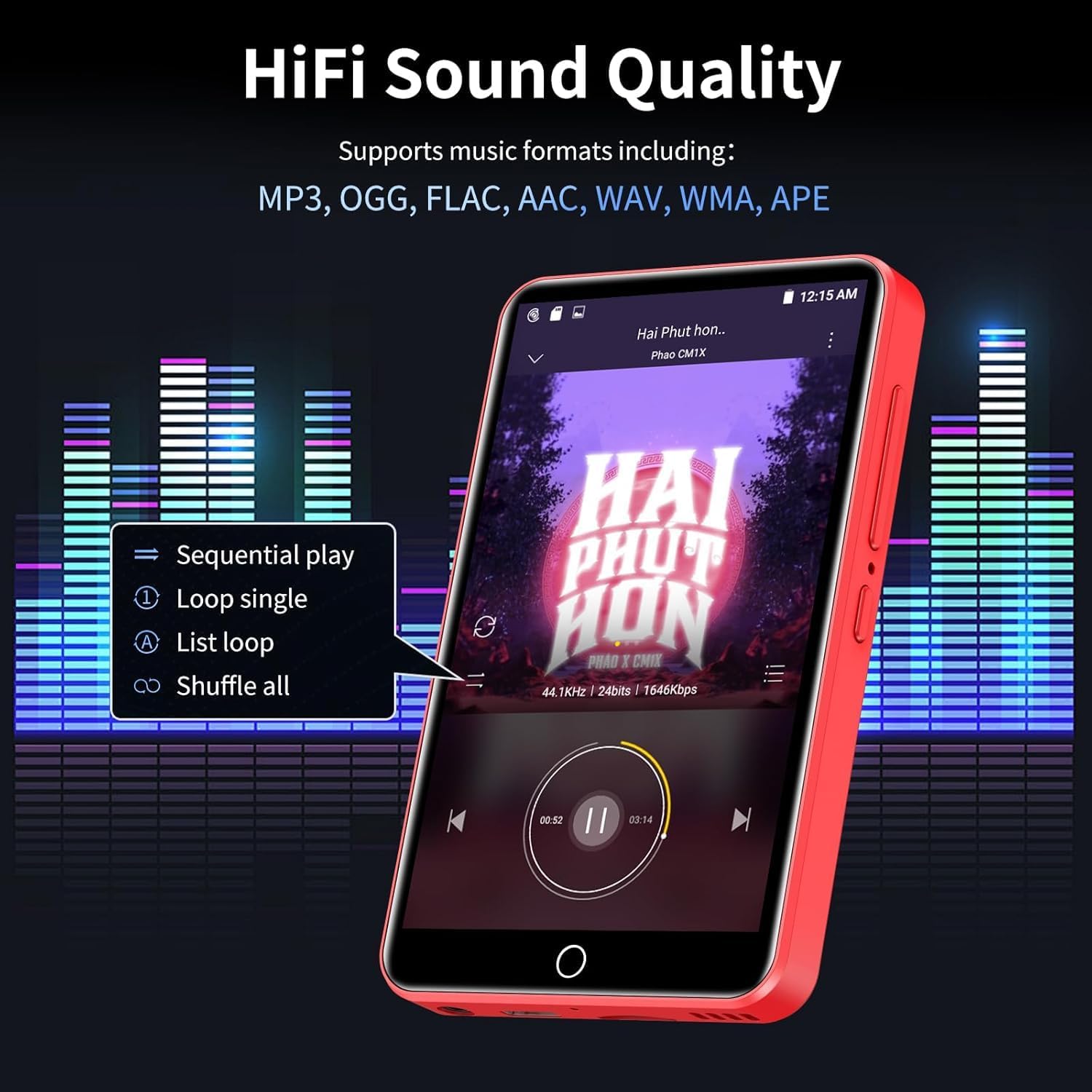 Detalle de ZAQE M505 Pro 16GB Android MP3 Player with 4-Inch Touchscreen and Wi-Fi