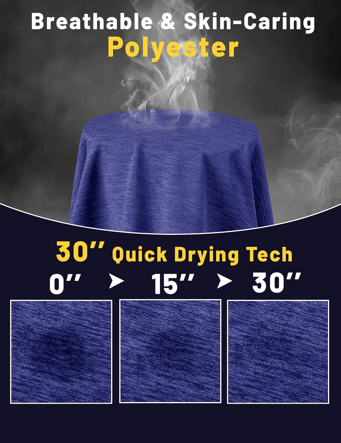 Thumbnail 3 de KEFITEVD Men’s Quick Dry Sport T-Shirt (Short Sleeve, 4-way stretch)