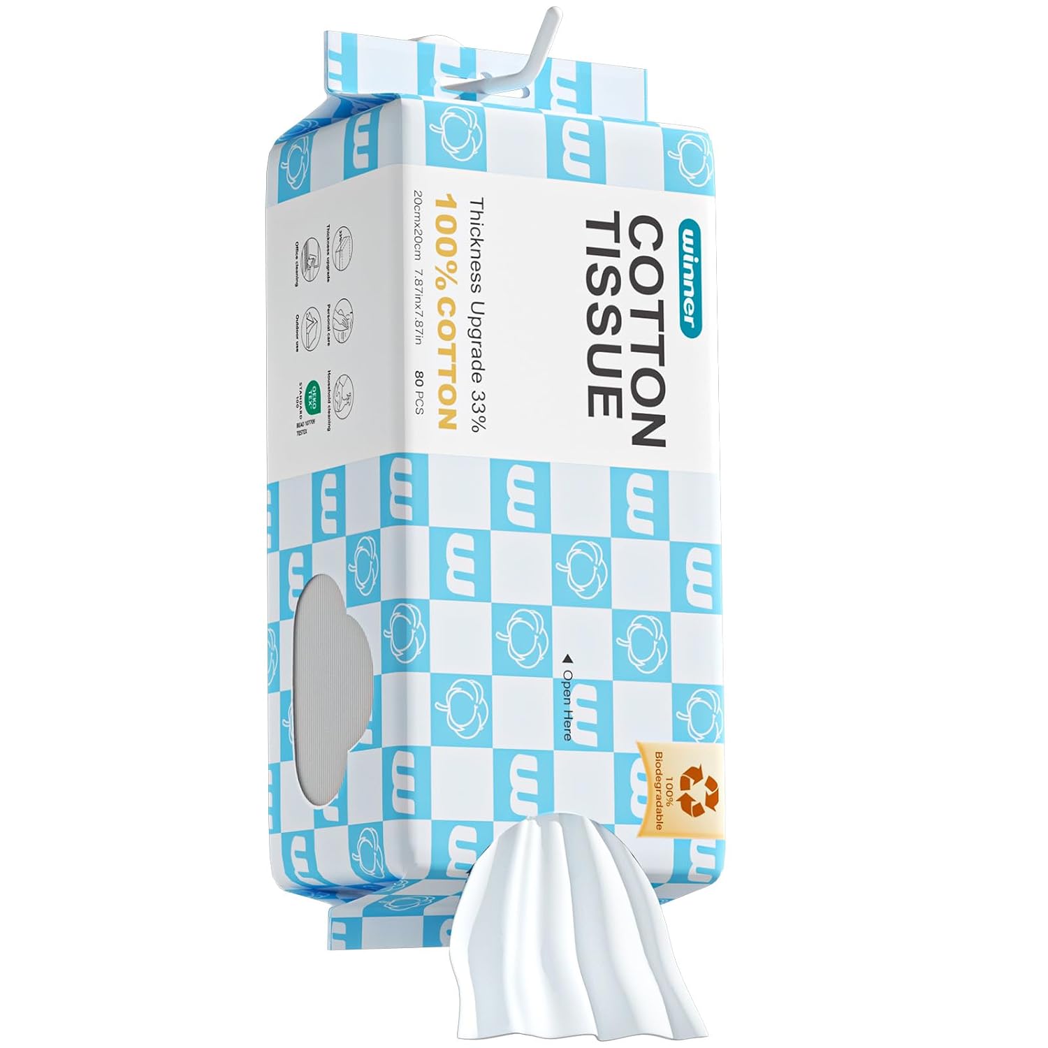 Detalle de Winner Face Towels, 80 Count