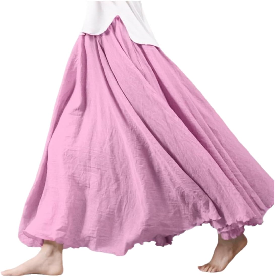 Detalle 2 de Leinen Maxirock für Damen, 95 cm Länge
