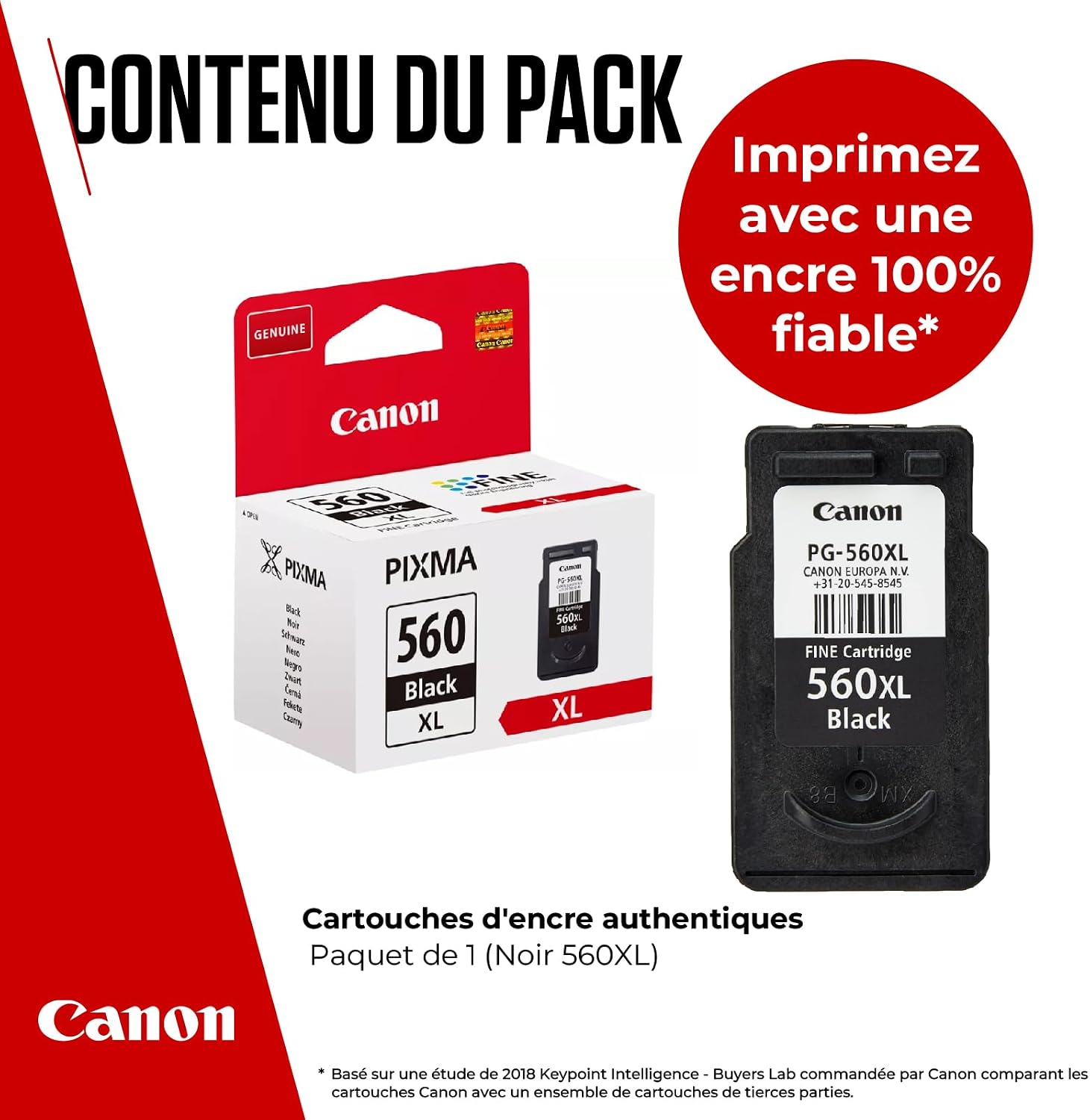 Detalle de Canon PG-560XL Fine Cartouche d'encre Noire Grande Capacité - Compatible PIXMA TS (XL)
