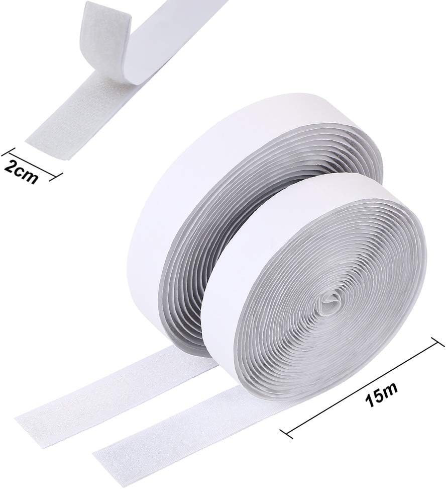 Thumbnail 1 de Vicloon självhäftande kardborreband, 2 cm x 15 m, nylon, vitt