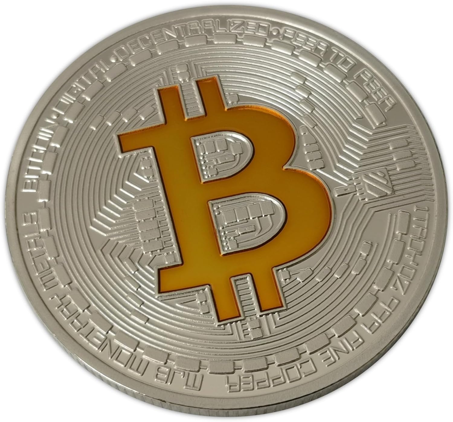 Thumbnail 5 de Eillwin New Bitcoin detailed silver colour collectible coin (40mm, approx. 28g)