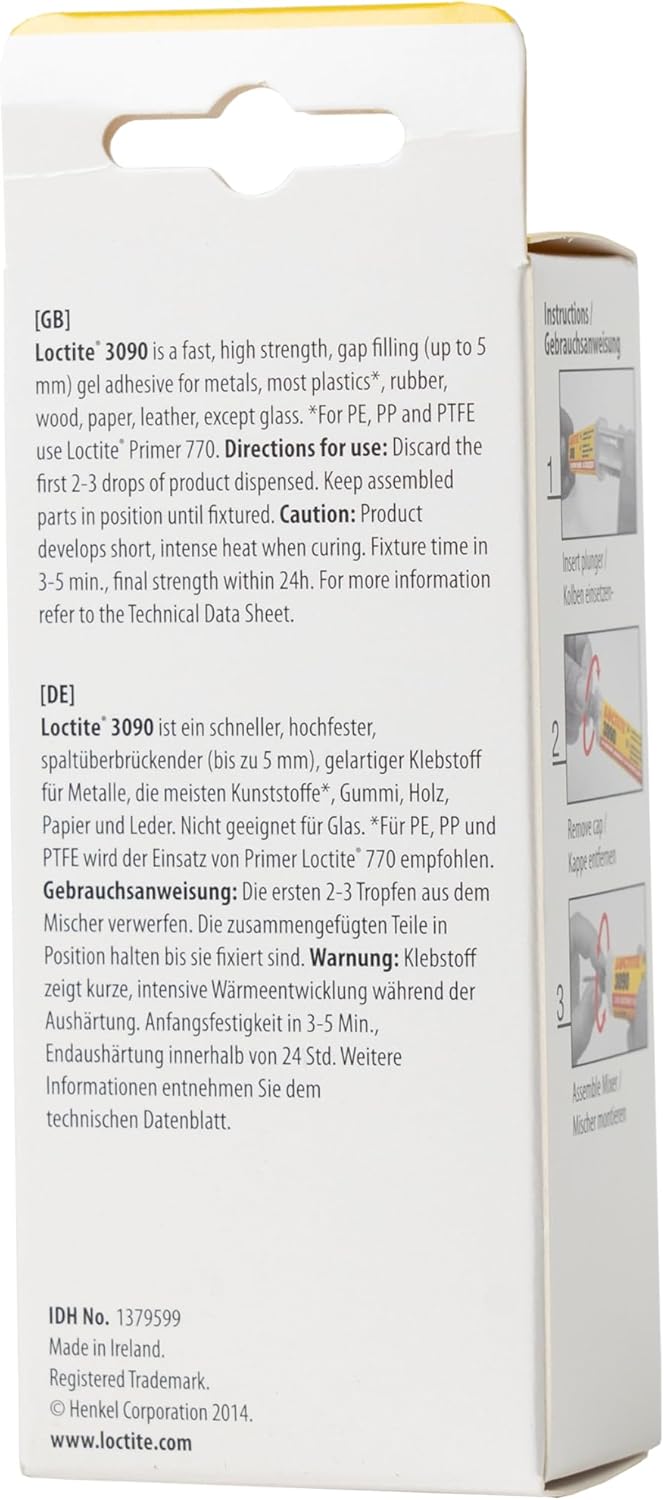 Detalle 2 de LOCTITE 3090 2K-Spaltfüllender Kleber (Gel, 1x11 g) für schnelle Reparaturen