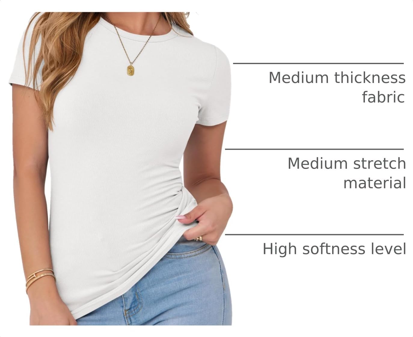 Detalle 2 de ANRABESS Short Sleeve Ribbed Slim Tee 2026
