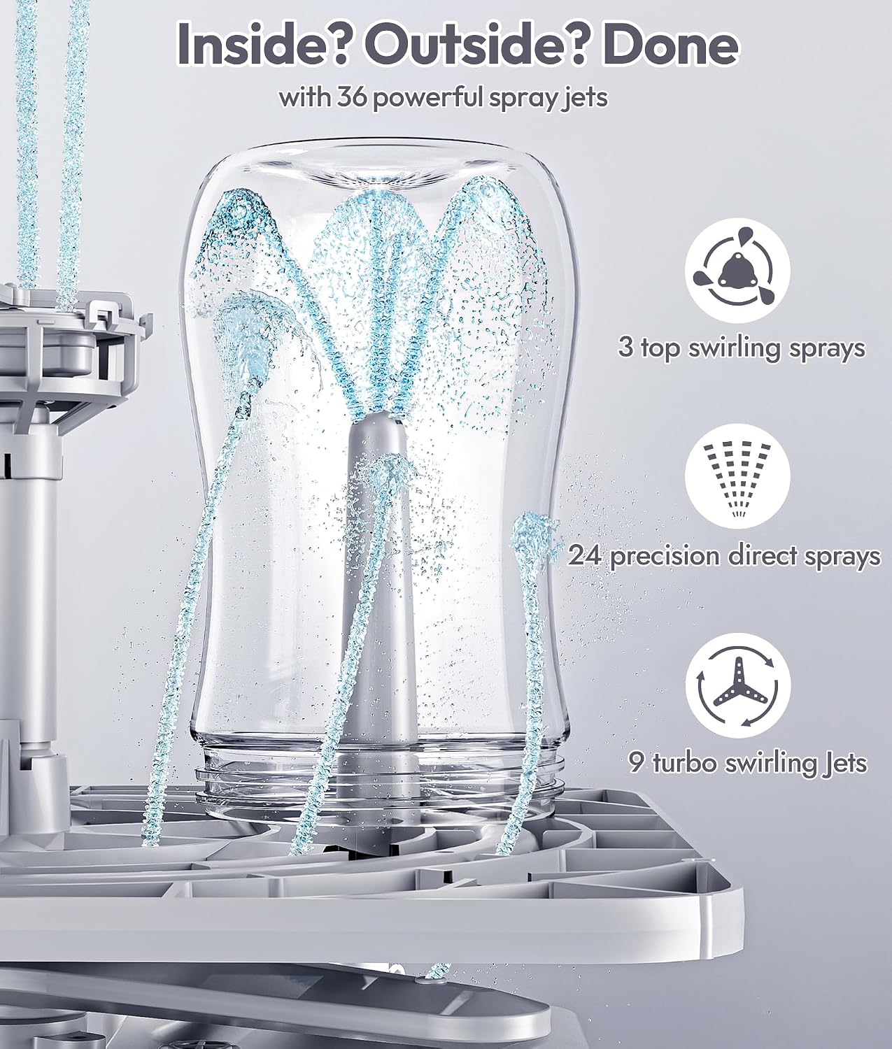 Detalle 1 de NCVI Baby Bottle Washer, Sterilizer and Dryer, 6-Bottle Capacity