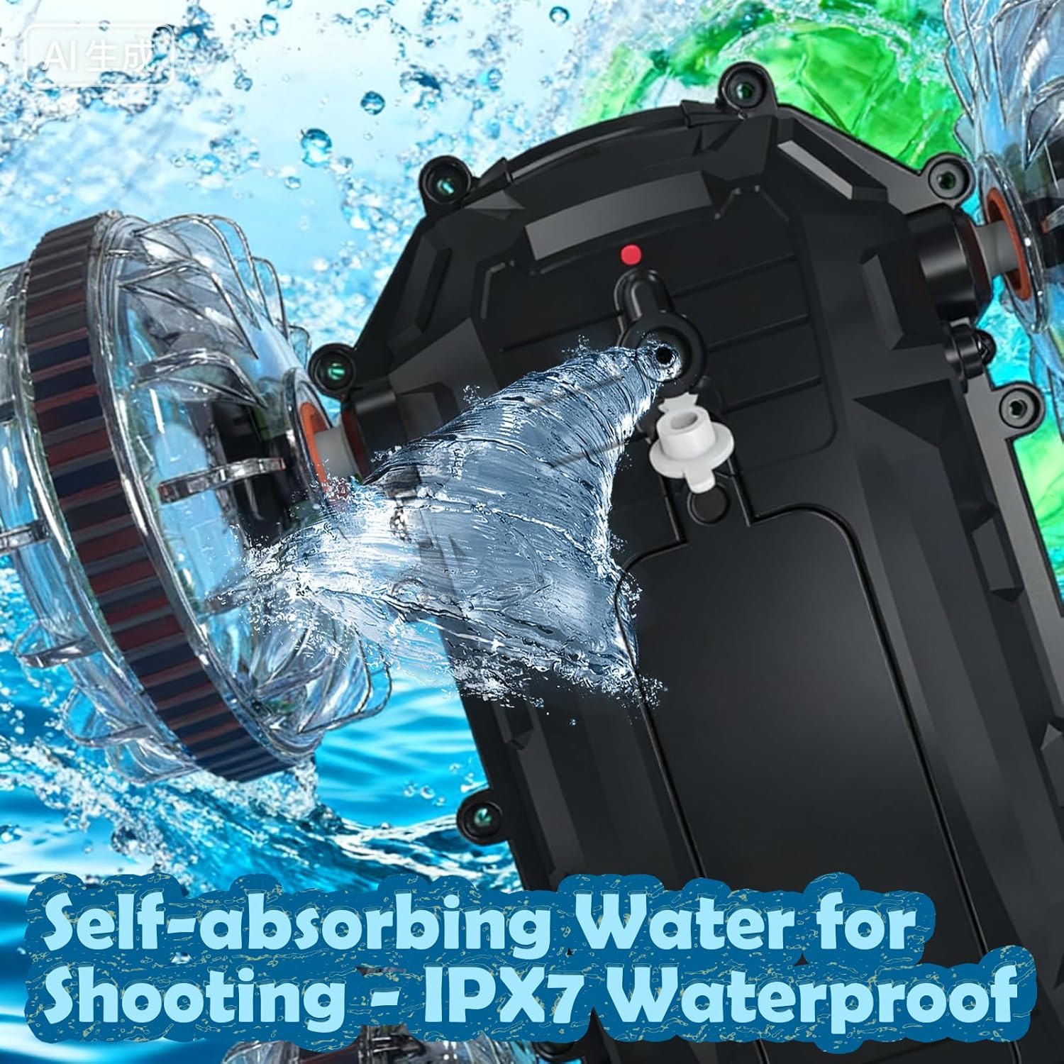 Thumbnail 6 de Muakiz Dinosaurier-Amphibienfahrzeug 4WD RC-Auto mit Wasserpistole (IPX7, 2,4 GHz, 360°-Drehung)