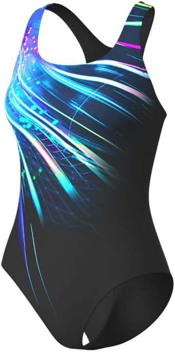 Detalle de Veranobreeze eendelig sportbadpak voor dames met racerback, zwart