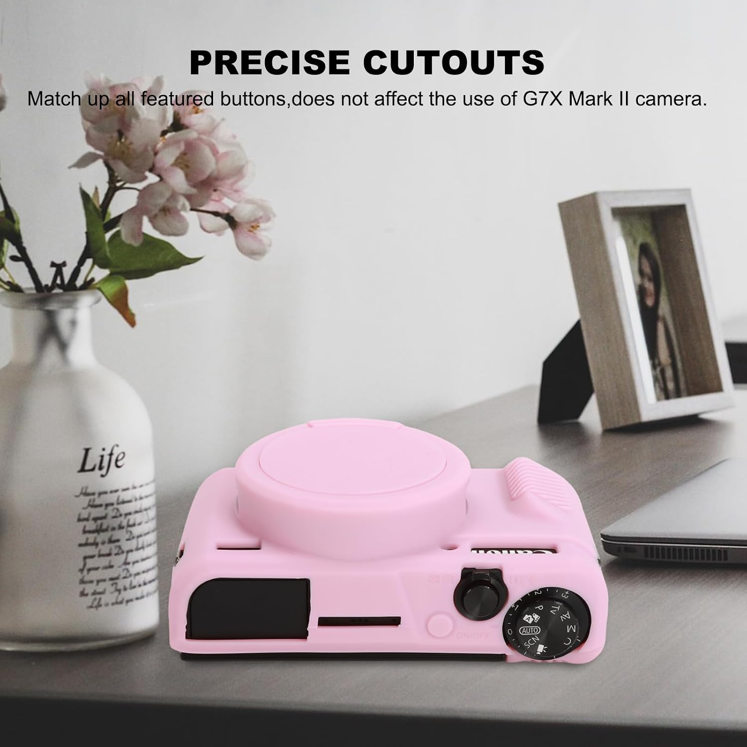 Thumbnail 6 de Aisnyho siliconen beschermhoes voor Canon PowerShot G7X Mark II, roze