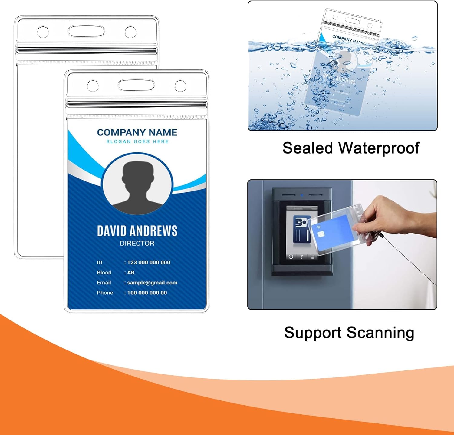 Thumbnail 2 de 10 Sets Badge Card Holders with Lanyards 📎