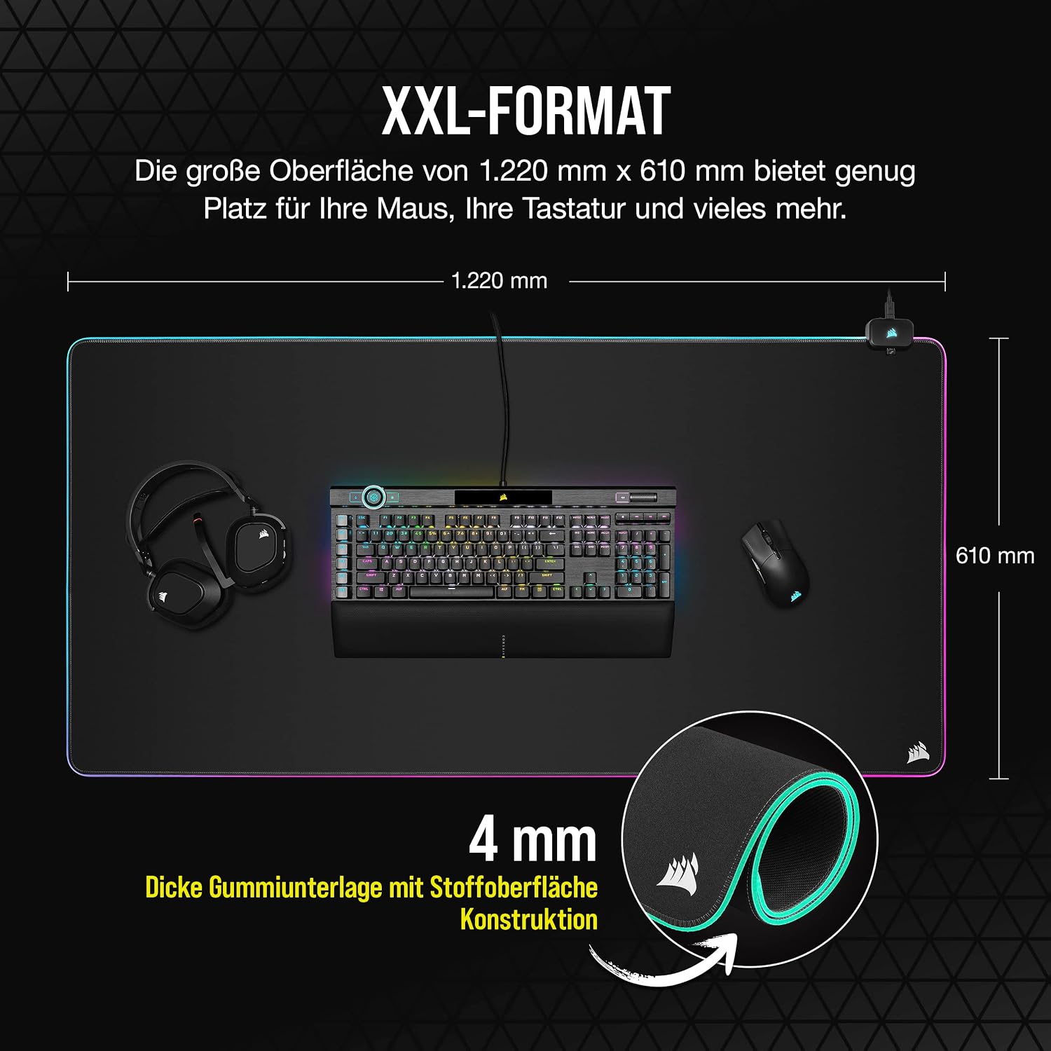 Thumbnail 3 de Corsair MM700 RGB Extended 3XL Gaming-Mauspad