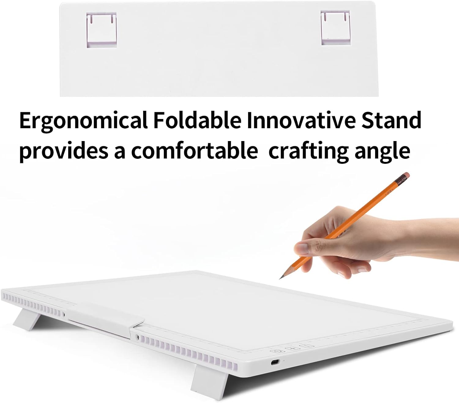 Thumbnail 2 de TOHETO A4 Wireless LED Light Pad with Innovative Stand & Top Clip (Rechargeable, Stepless Dimming, White)