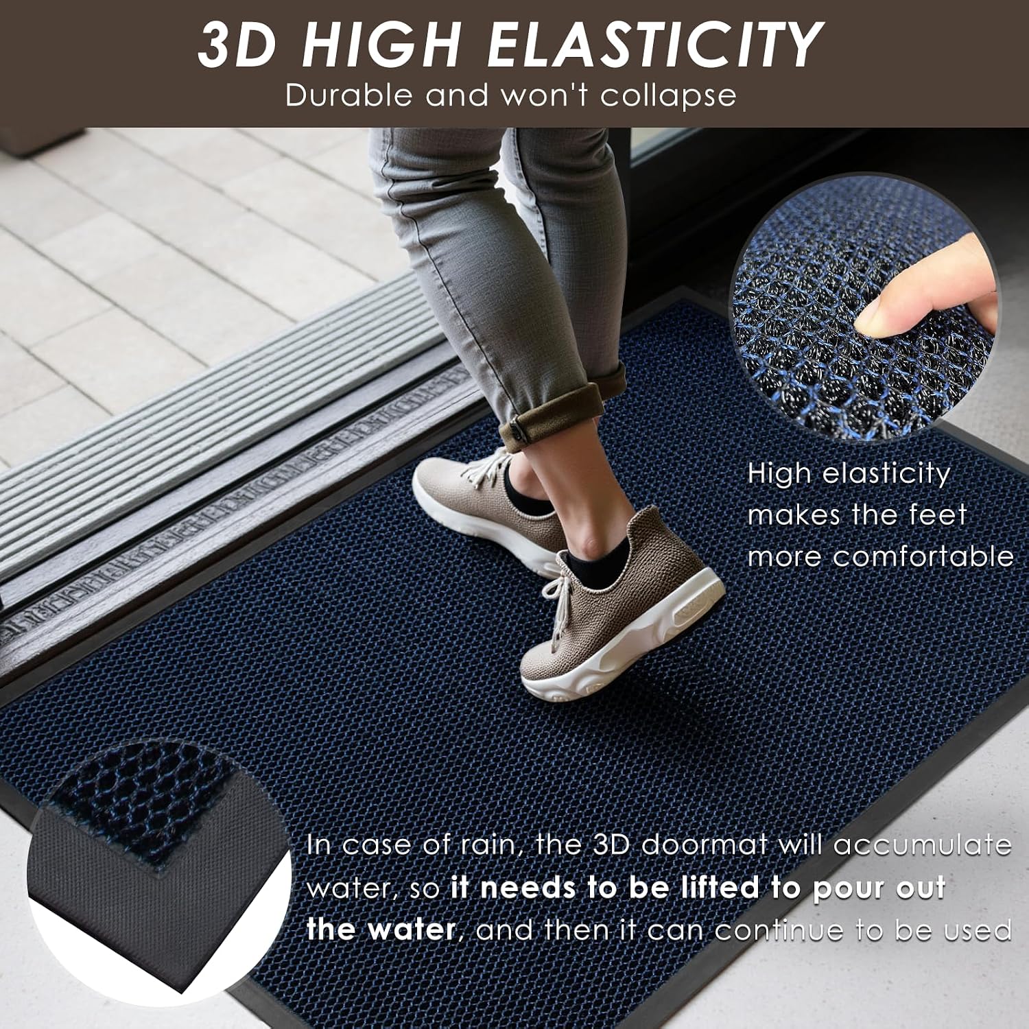 Detalle 2 de Azadx Indoor Outdoor Door Mat 31" x 47" heavy-duty doormat 🏠
