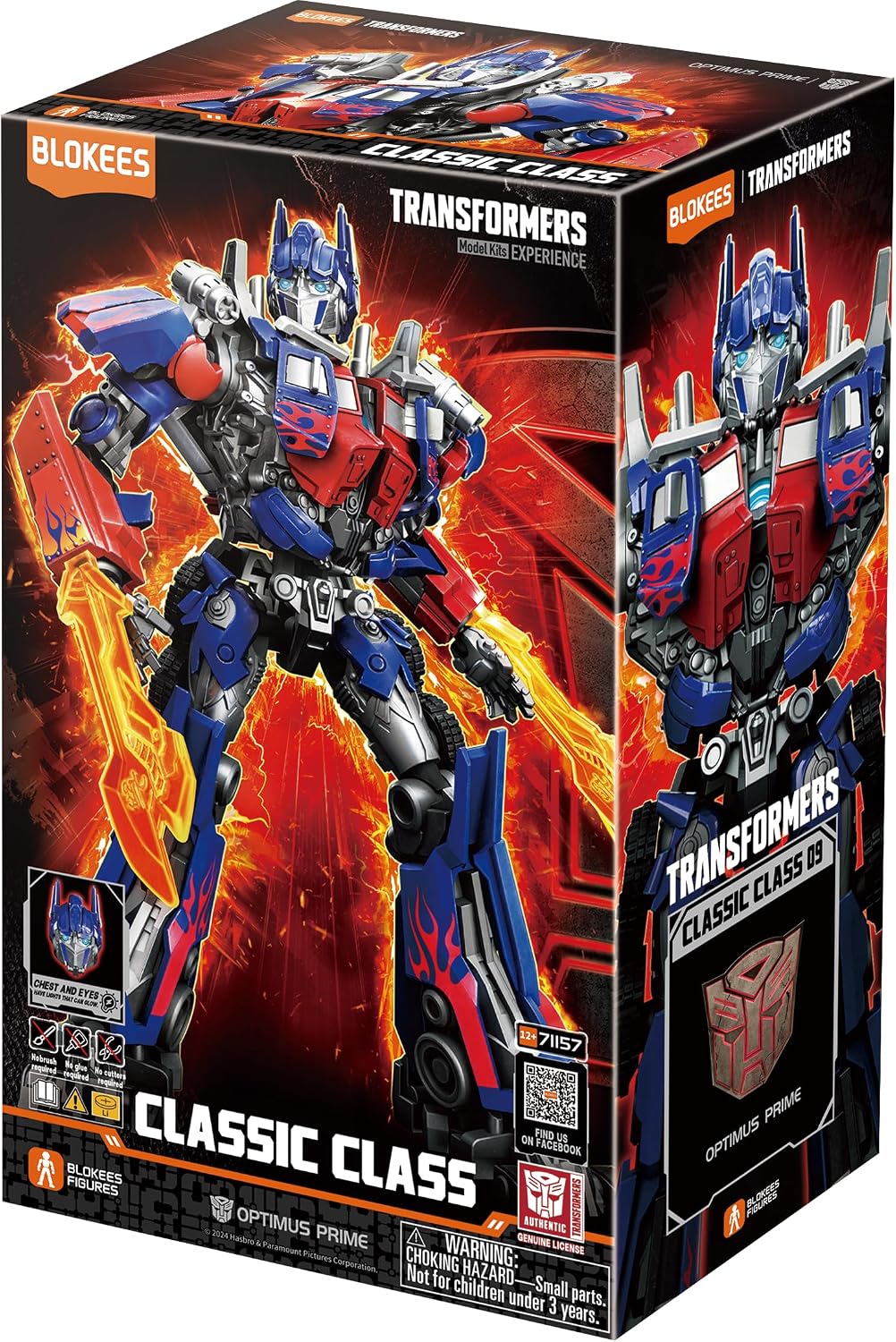 Detalle de BLOKEES Transformers Classic Class 09 Optimus Prime bouwfiguur (2007) met LED-ogen