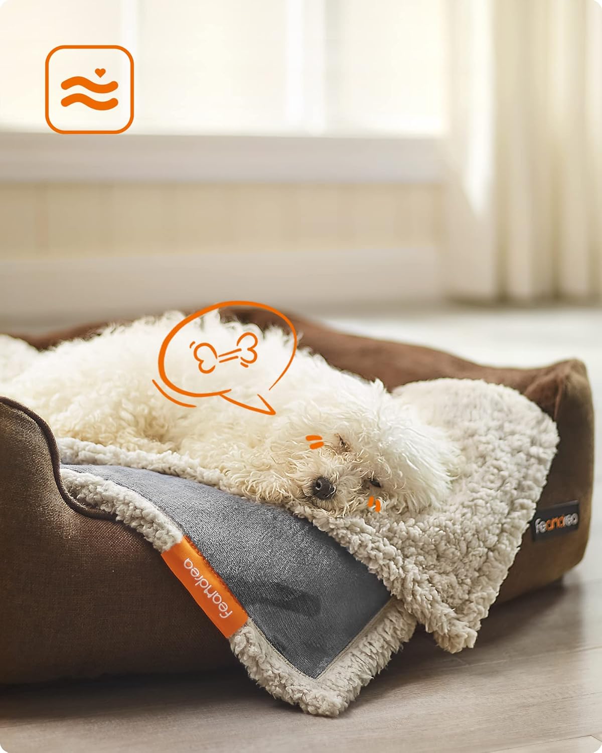 Detalle de Feandrea Coperta Impermeabile per Cani 73 x 63 cm, reversibile con Sherpa e Flanella