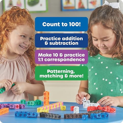 Detalle de Learning Resources MathLink Cubes - Set of 100 Cubes for Early Math & STEM