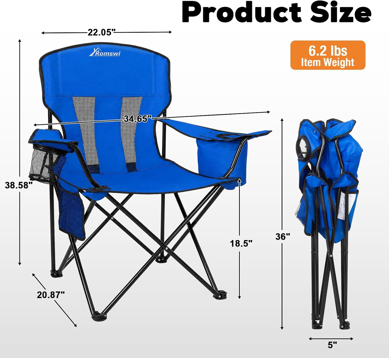 Detalle de Folding Camping Chairs, 2-Pack