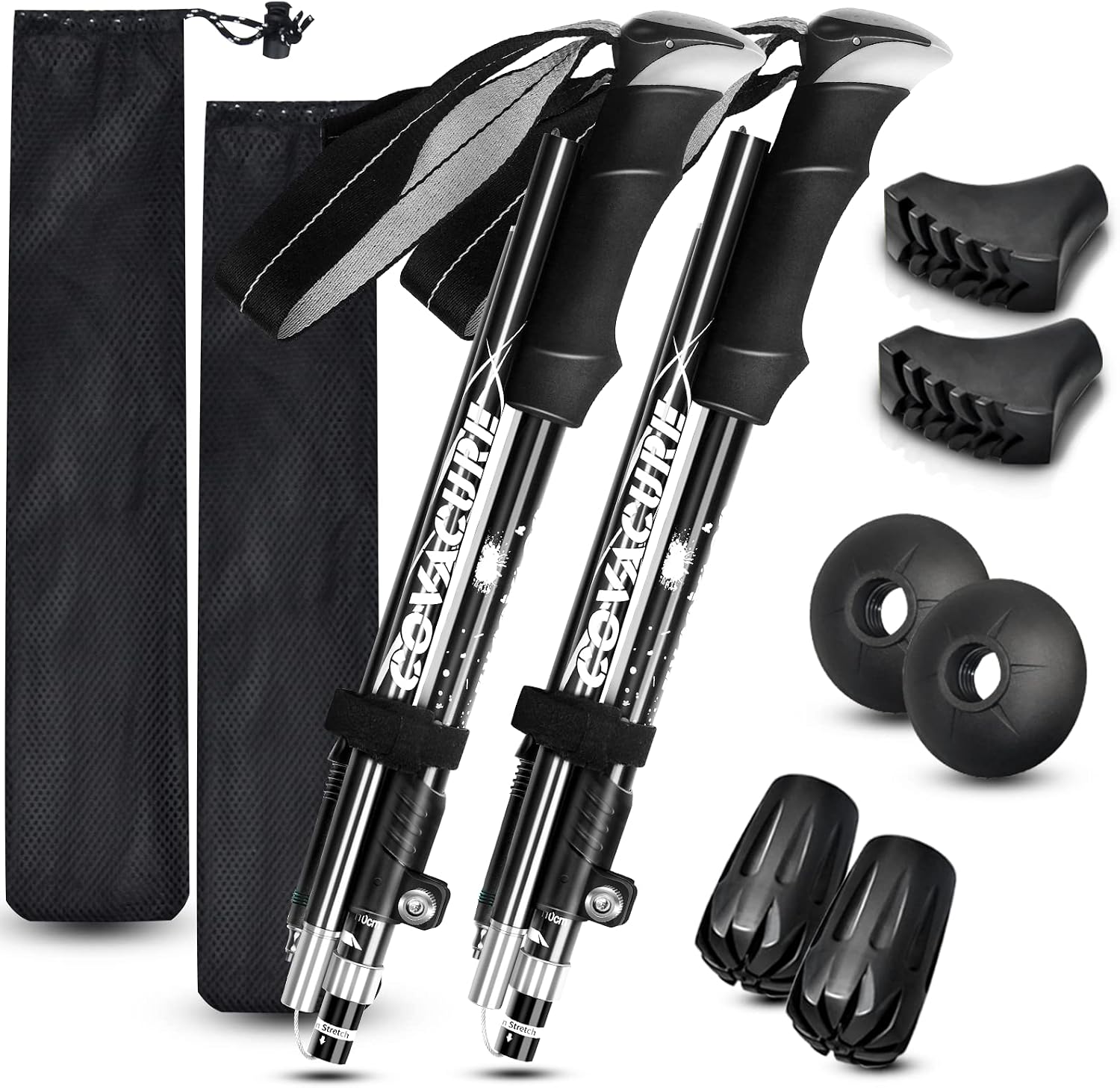Detalle de covacure Trekking Poles-01 Hiking Poles, 7075 Aluminum, Tri-Fold, Adjustable