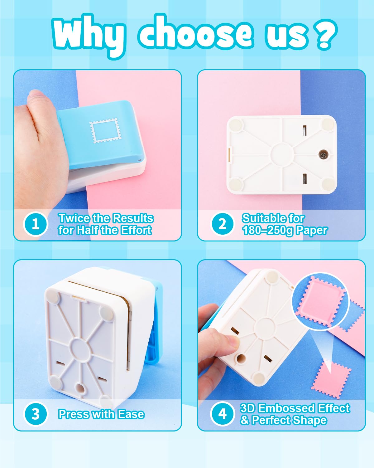 Detalle 1 de UCEC Postage Stamp Punch, Manual Plastic Craft Paper Punch for Tabs and Cards