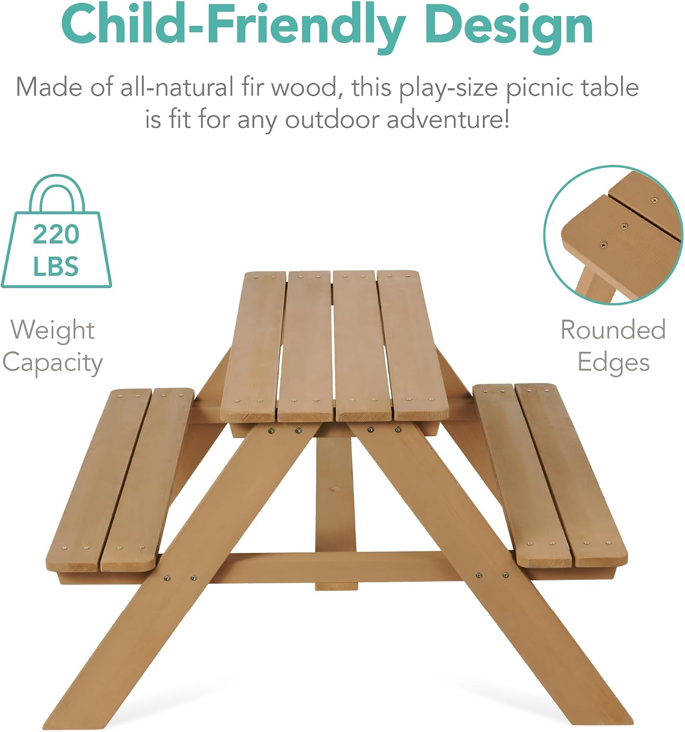 Thumbnail 3 de Best Choice Products Kids Picnic Table Hemlock Wood