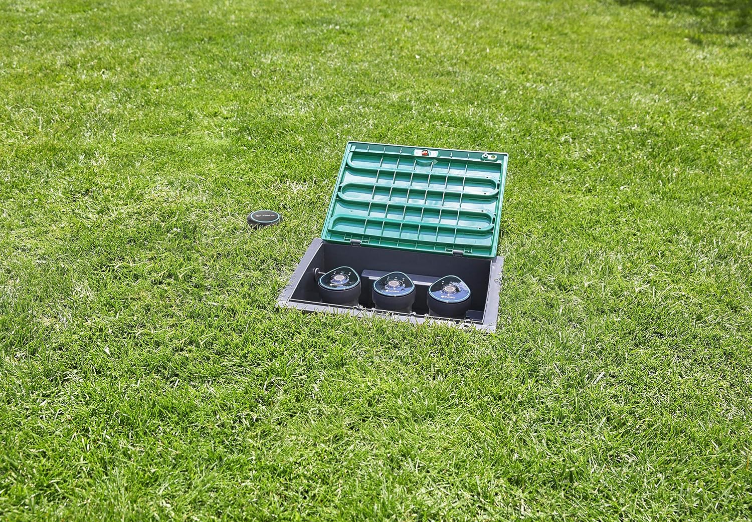 Detalle de Gardena Boîtier de commande Bluetooth 9 V (01287-20) – Arrosage sans câble et gestion via l’application