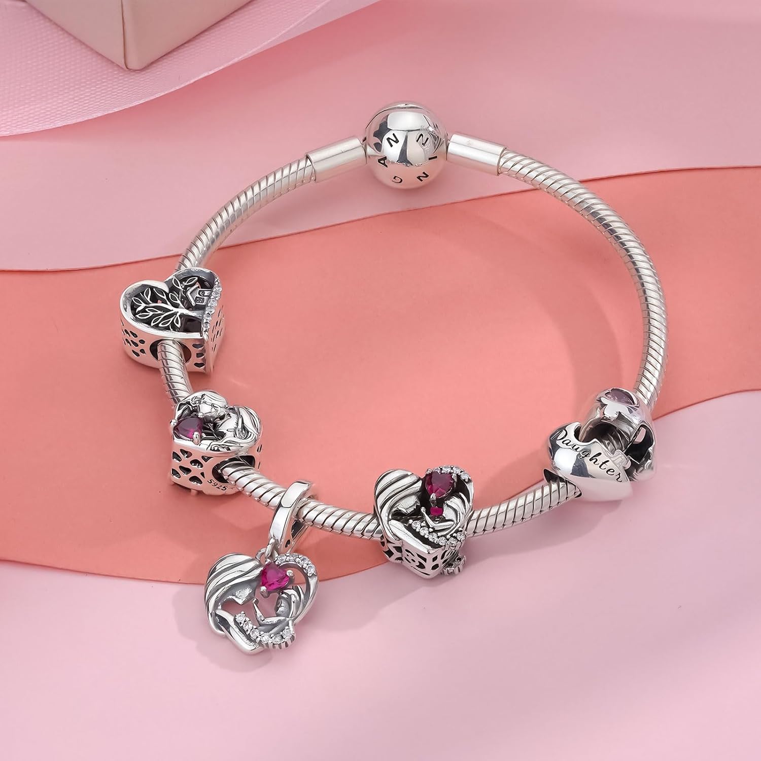 Thumbnail 1 de NINGAN Charm charms in argento 925 dorato con fibbia di sicurezza e catenina da viaggio - Firefly/Dragonfly, regalo romantico per mamma e amica