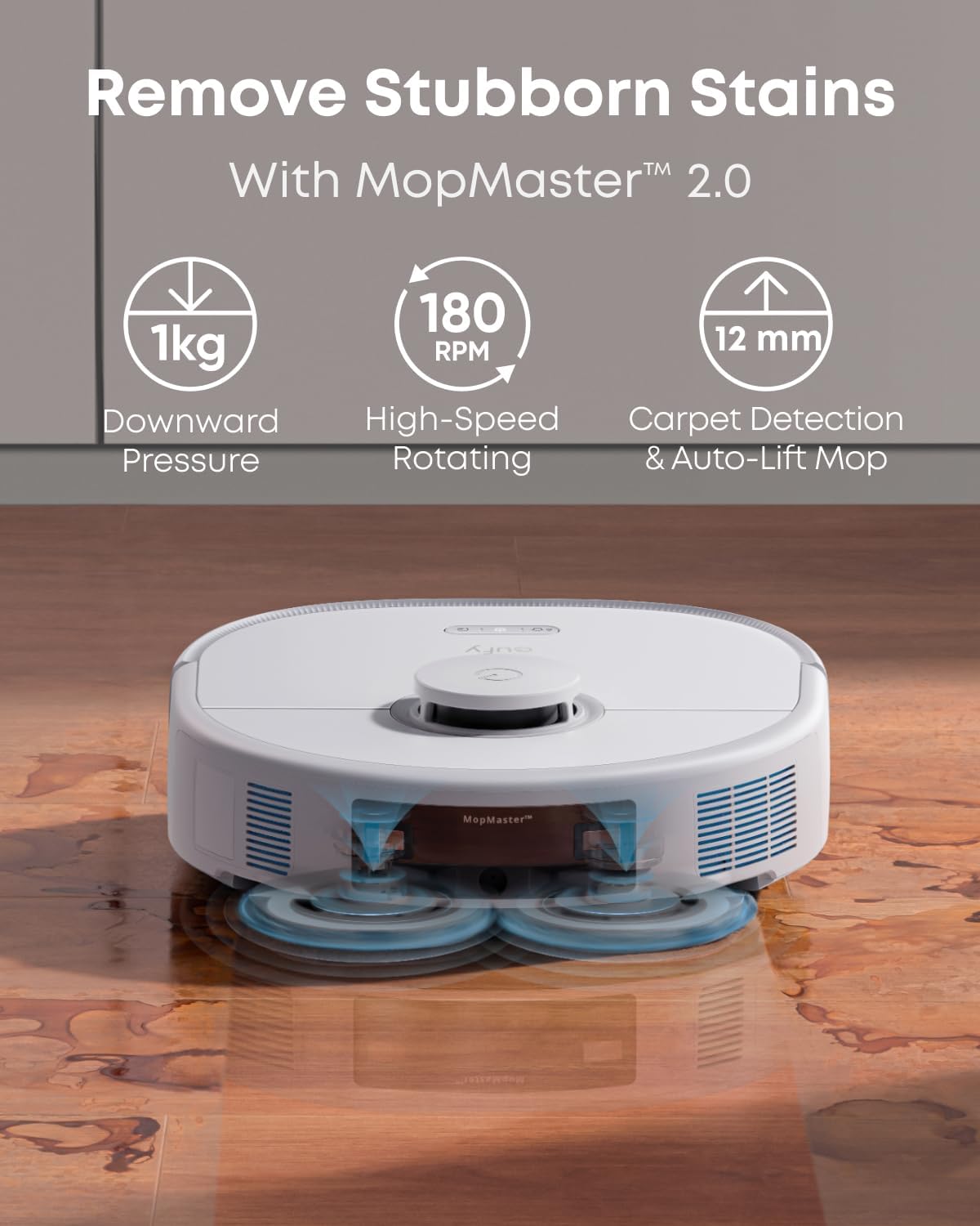 Detalle de eufy X10 Pro Omni Robot Vacuum and Mop, 8,000 Pa Suction, Auto-Lift Mops