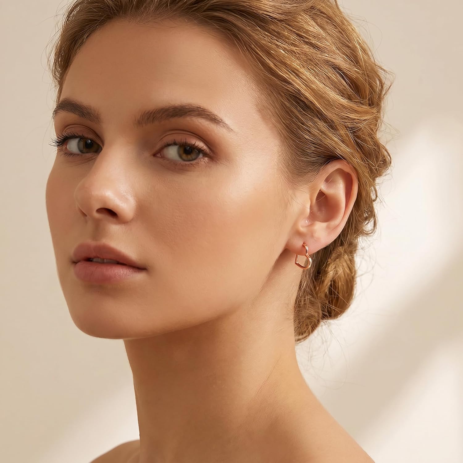 Detalle de Reffeer Solid 925 Sterling Silver Heart Hoop Earrings