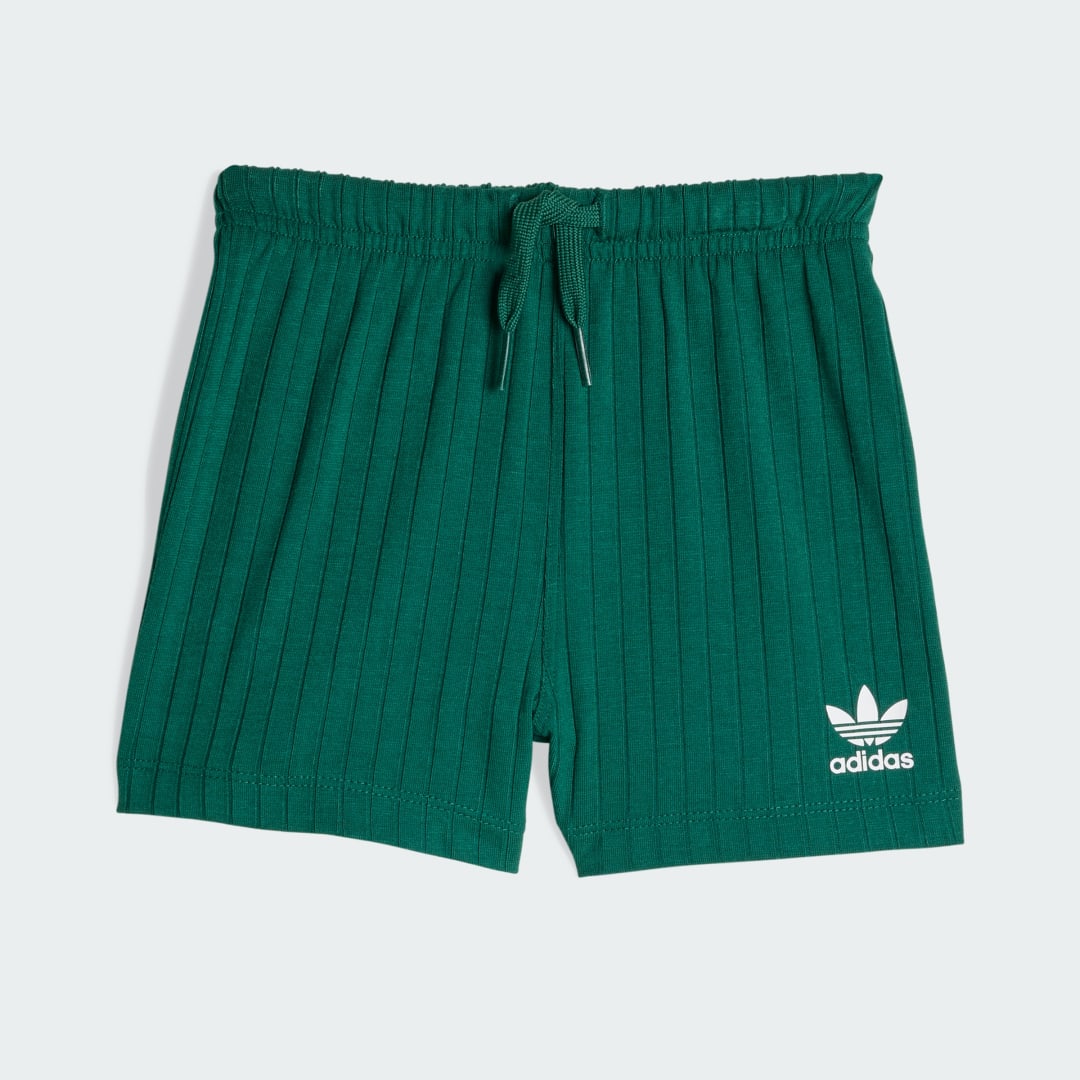 Thumbnail 3 de Conjunto camiseta y pantalón corto de canalé ancho Regular de Adidas – Color Verde