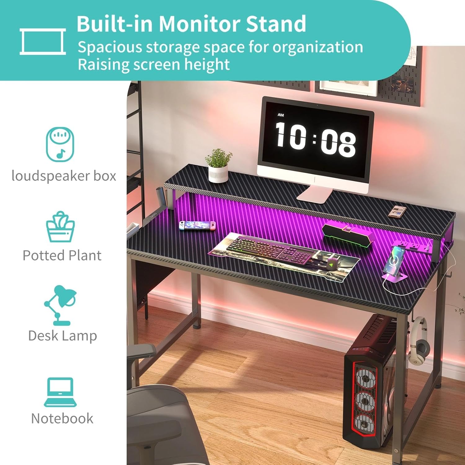 Detalle 1 de Lufeiya Gaming Desk 40 Inch
