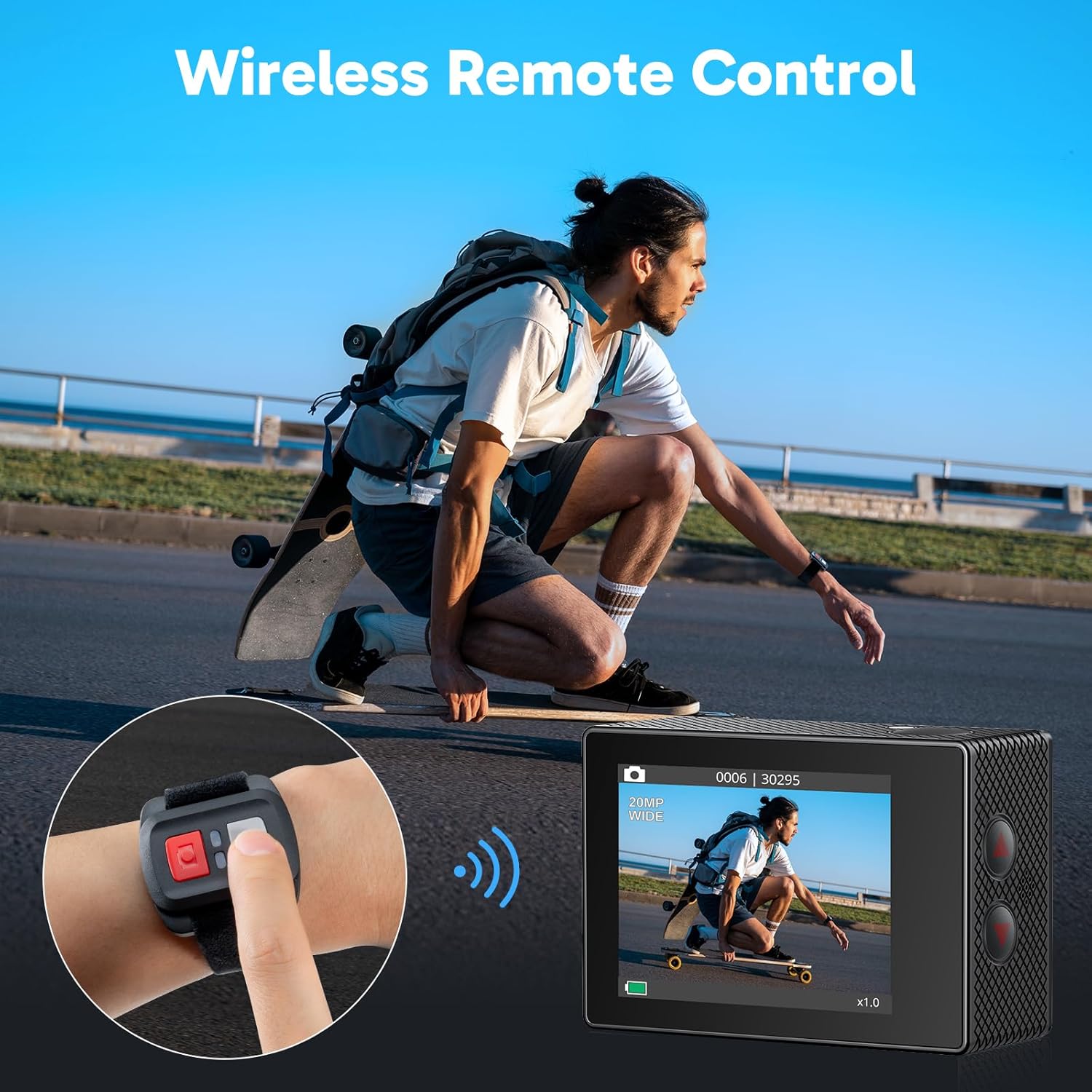 Thumbnail 3 de AKASO EK7000 Caméra sport 4K 30fps 20MP avec Wi‑Fi et 64 Go