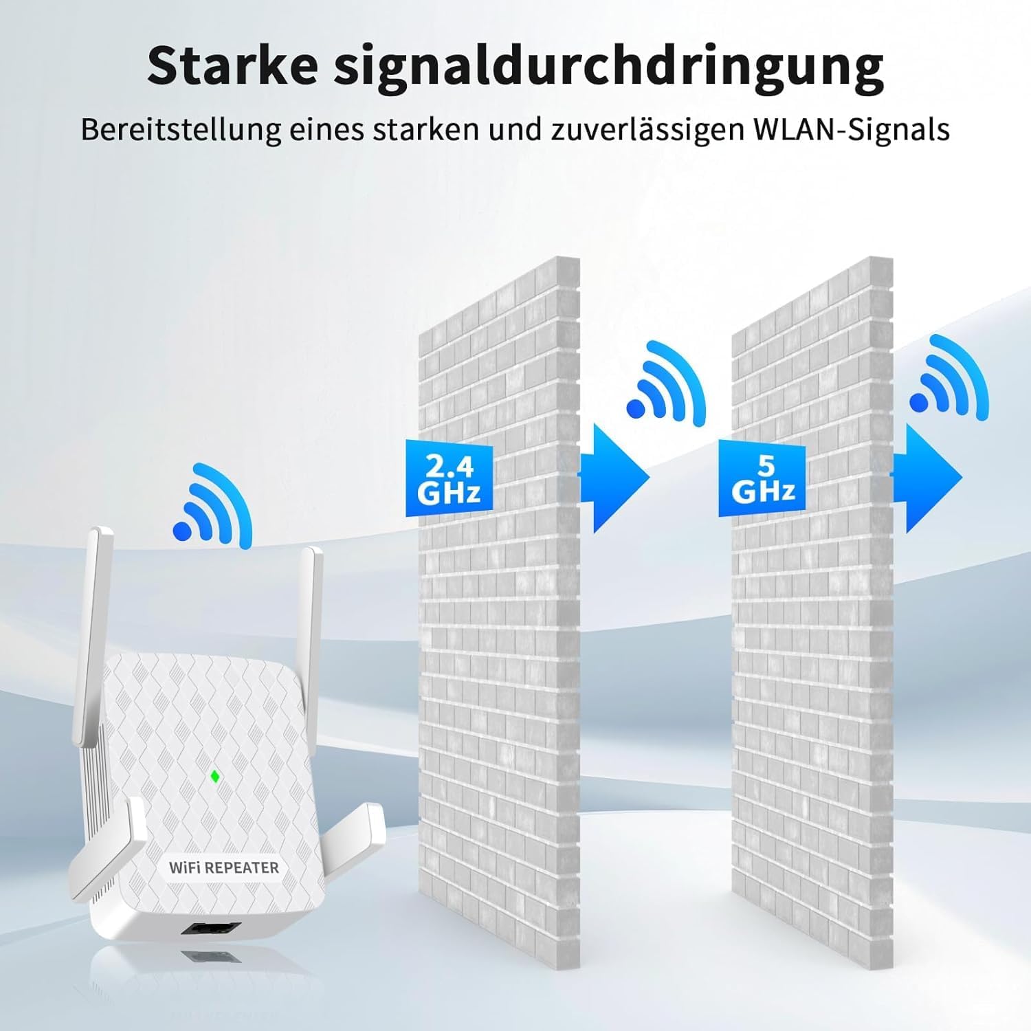 Thumbnail 1 de WLAN Verstärker 1200 Mbit/s – Dualband-Repeater mit 5 GHz & 2,4 GHz, 200 m² Abdeckung