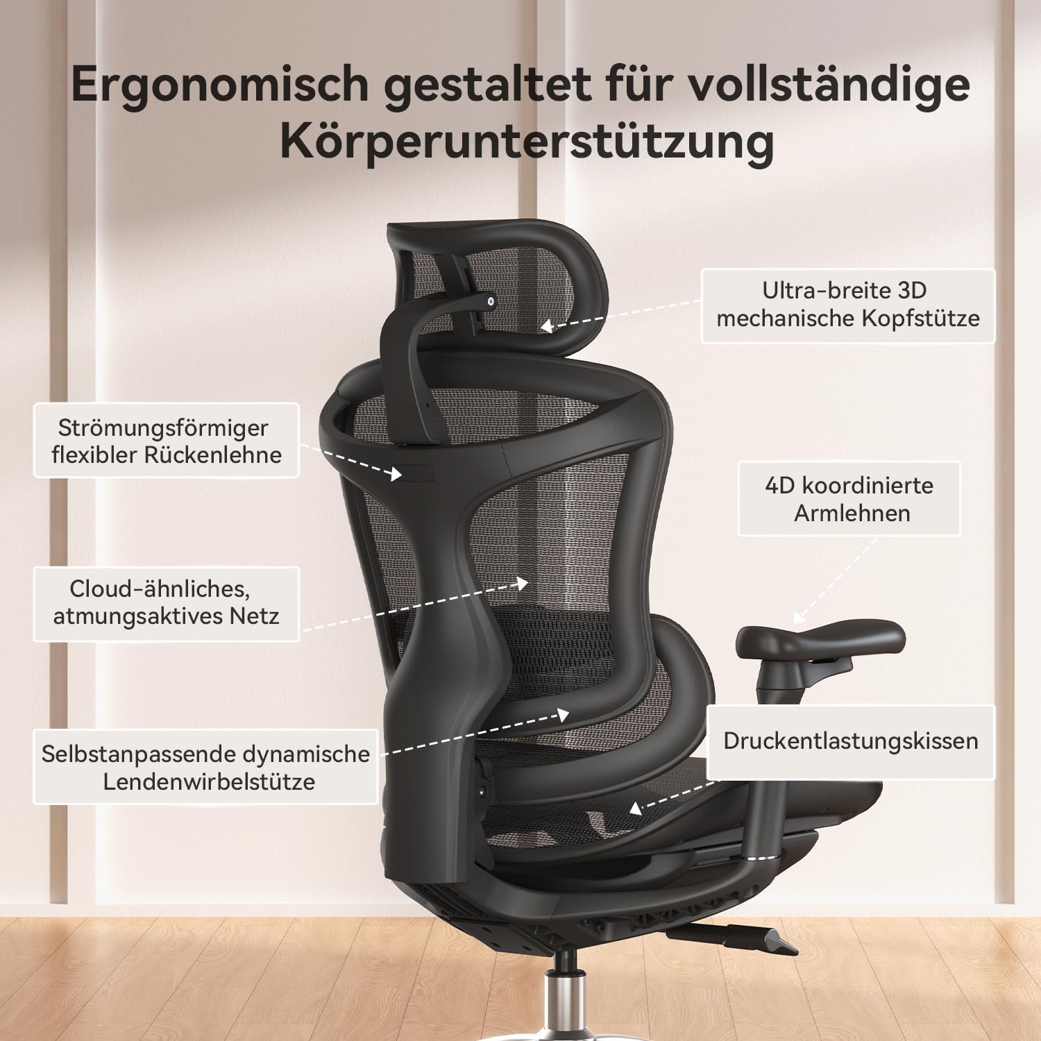 Thumbnail 6 de SIHOO Doro C300 ergonomischer Bürostuhl 150 kg