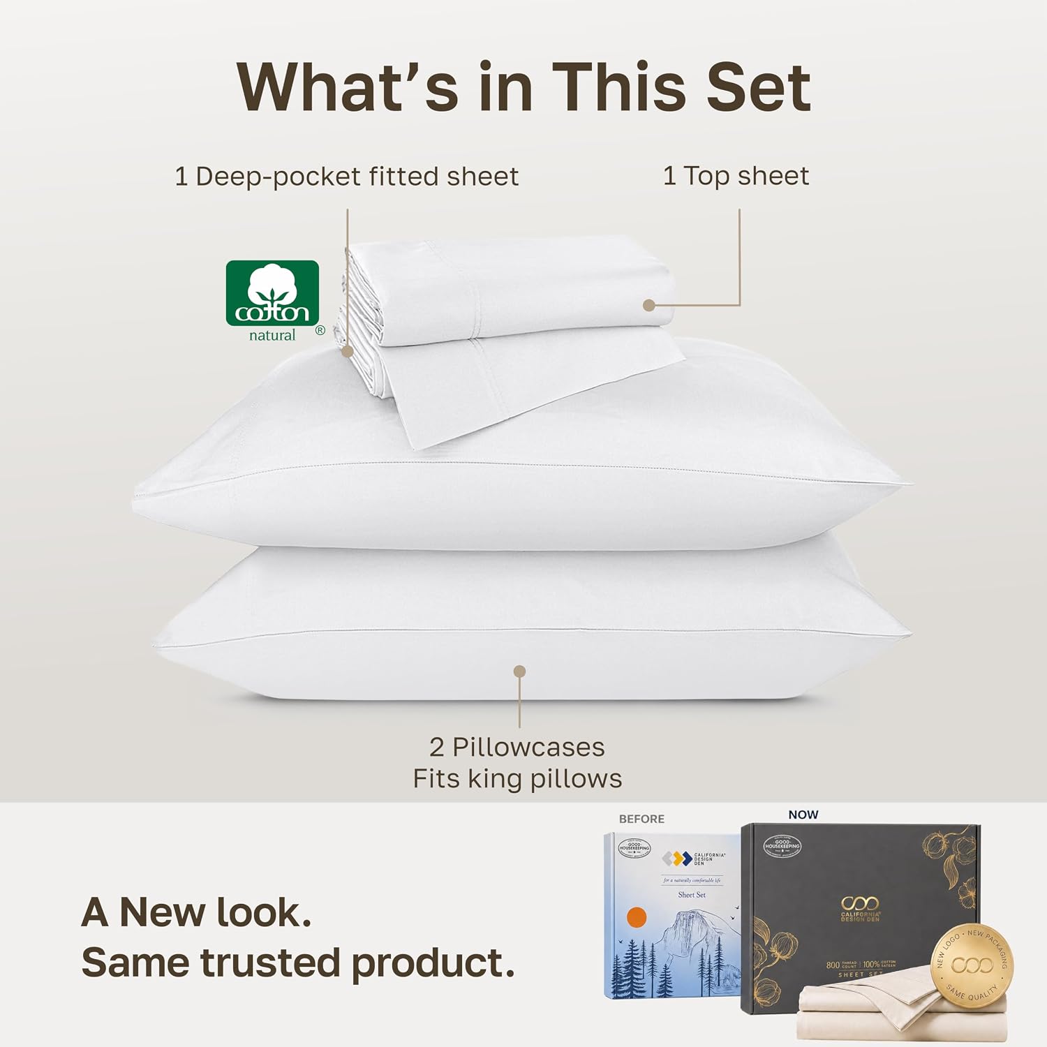 Thumbnail 2 de California Design Den Luxury 800 Thread King Sheets