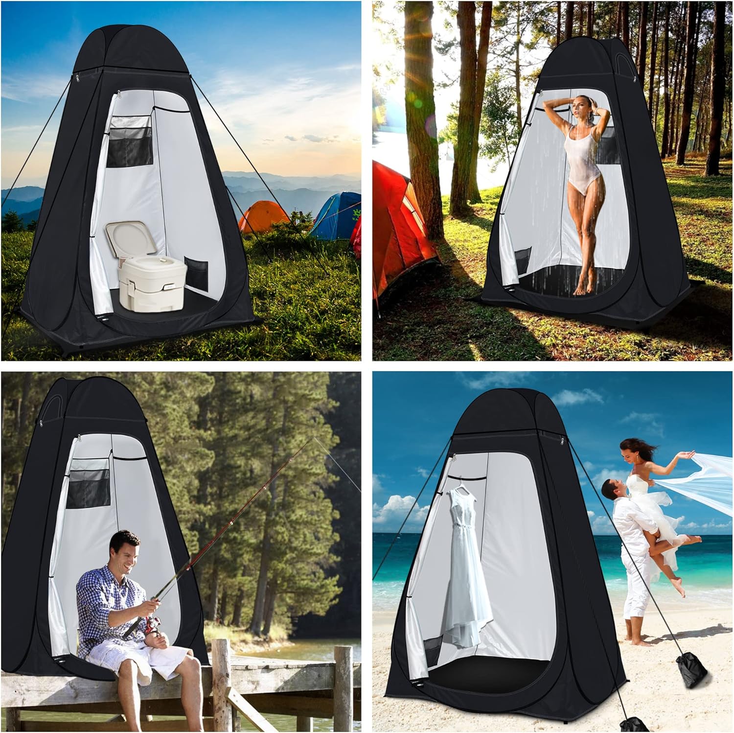 Detalle de Tente de Douche Toilette riggoo — Cabine de Douche Portable pour Camping, Plage et Randonnée