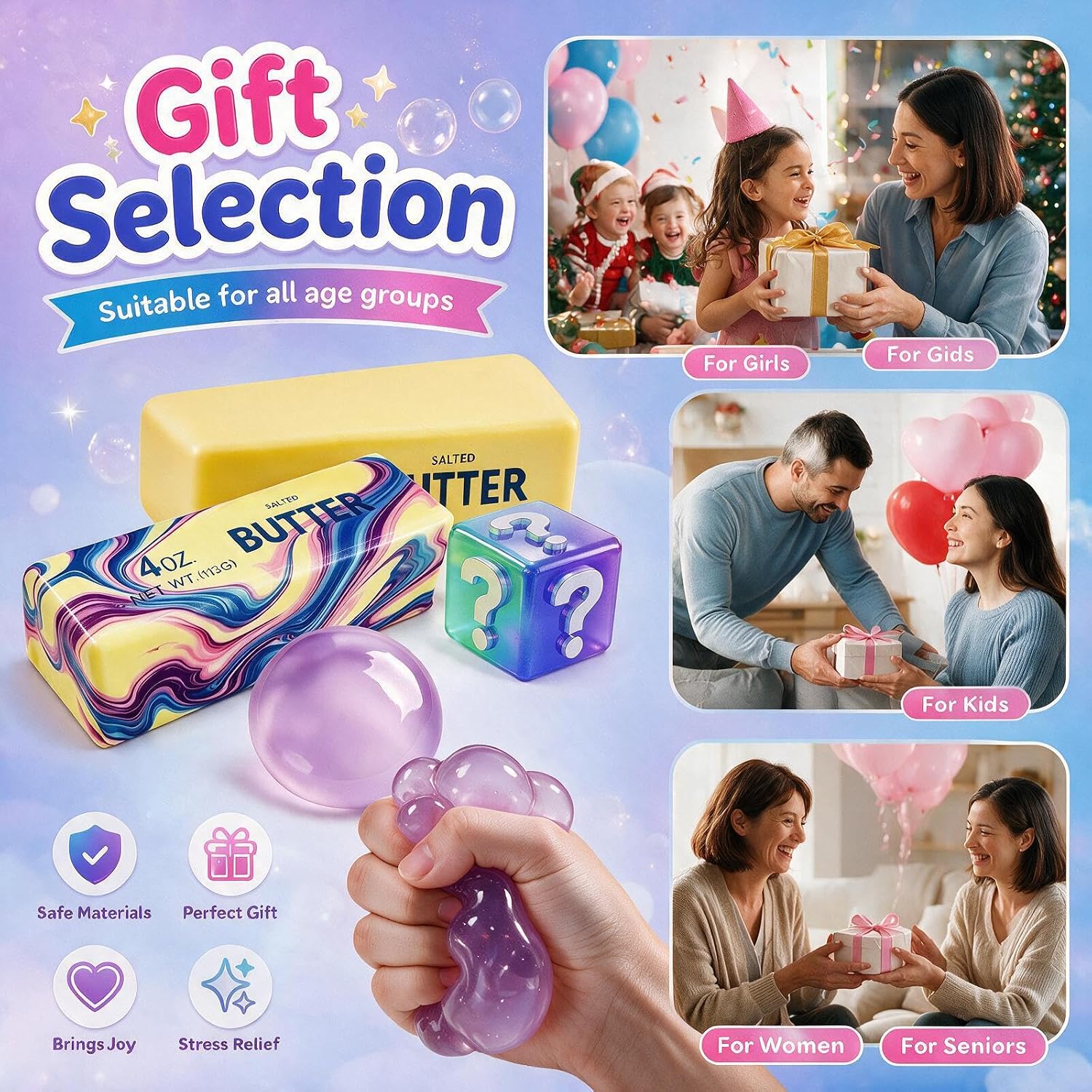 Thumbnail 3 de iJUKPX 4-Piece Squishy Pack, Butter and Coconut Oil Squeeze Toys