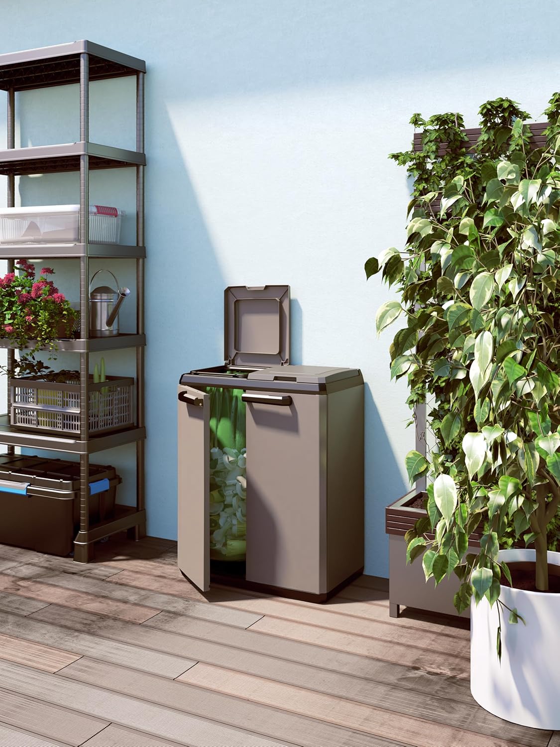 Thumbnail 3 de KETER Poubelles de tri BASIC 68x39x85 Gris