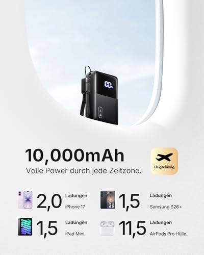 Detalle de INIU Ultra Mini Powerbank 10000mAh 45W – Kompaktes Schnellladen für Unterwegs