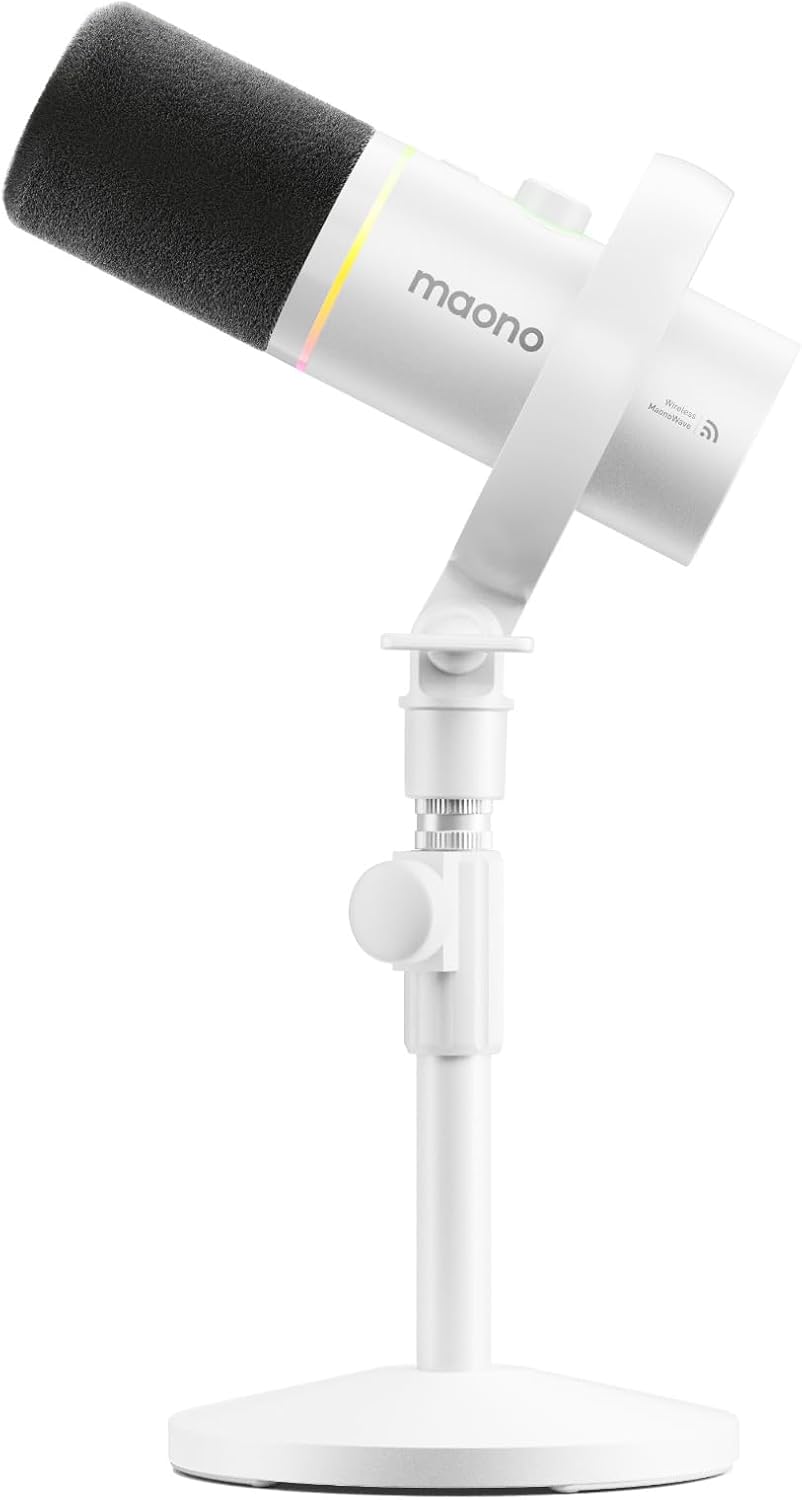 Detalle de MAONO PD200W Hybrid Wireless Dynamic Podcast Microphone, USB and XLR