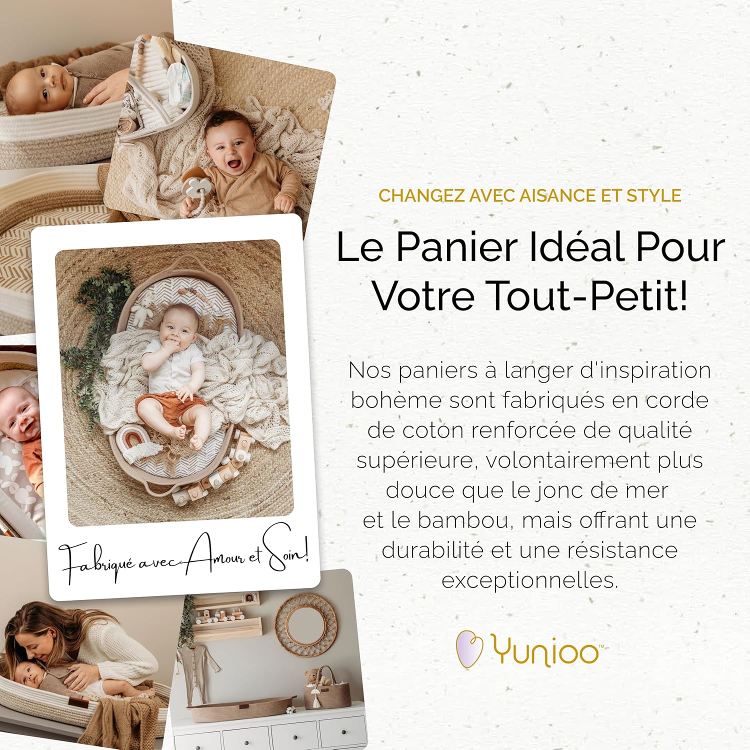 Detalle 2 de Yunioo Matelas à langer bébé Panier pliable