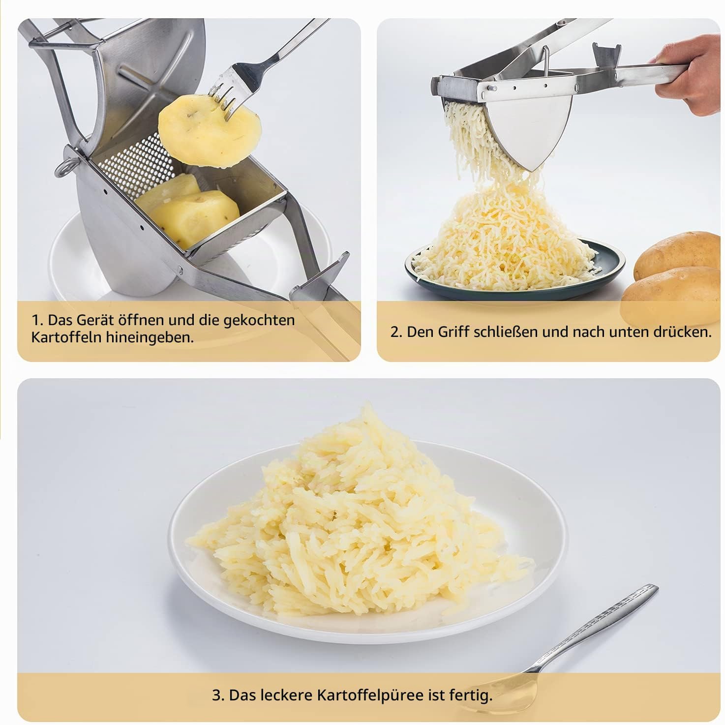 Thumbnail 4 de Shoxil Kartoffelpresse Edelstahl – Profi Stampfer mit robustem Griff