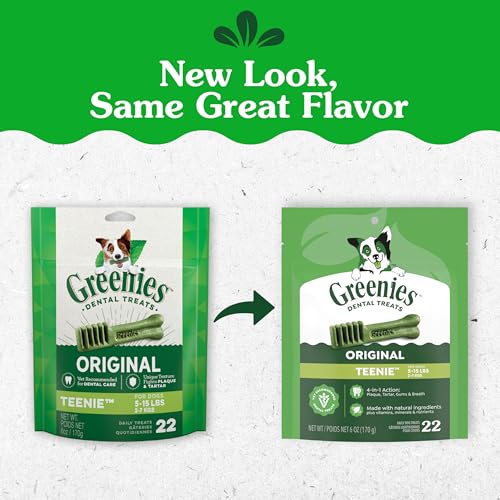 Thumbnail 1 de Greenies Teenie Original Natural Dental Dog Treats, Chicken — 22 Count (Small Dogs)